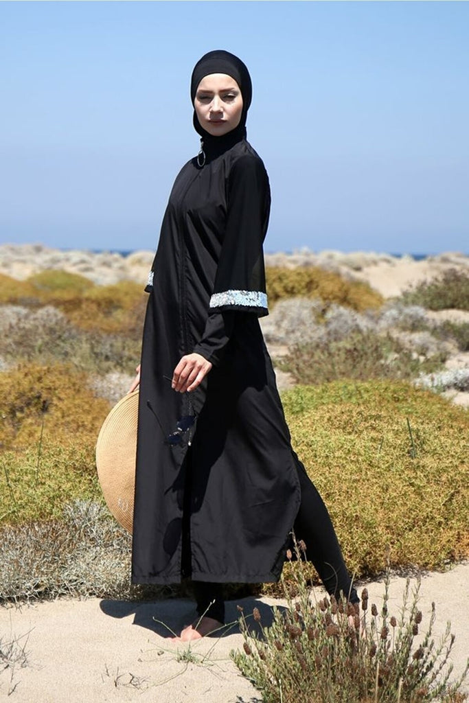 Black Fully Closed Hijab Swimsuit M2032