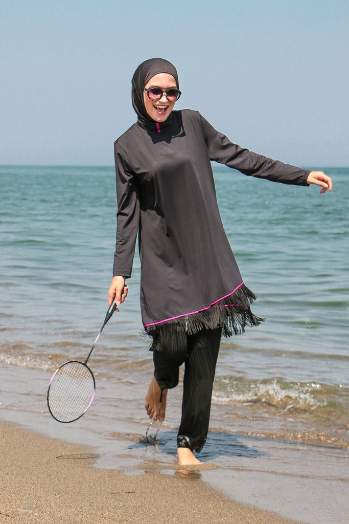 Black Full Covered Hijab Swimwear M2105