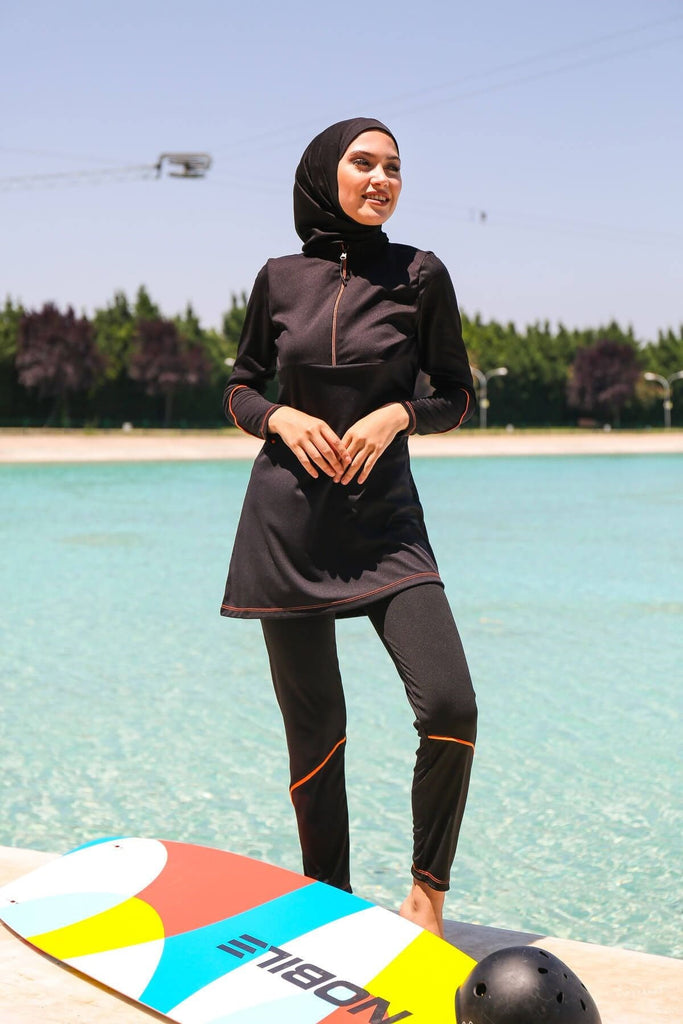 Triple Fully Covered Hijab Swimsuit R1122
