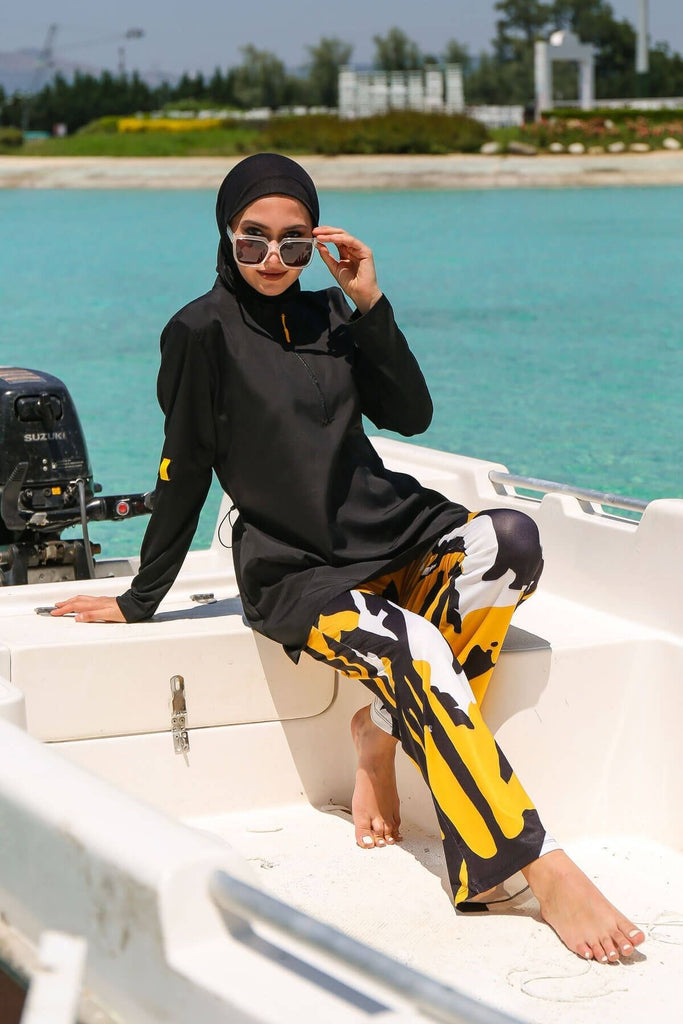 Black Fully Covered Hijab Swimsuit M2110