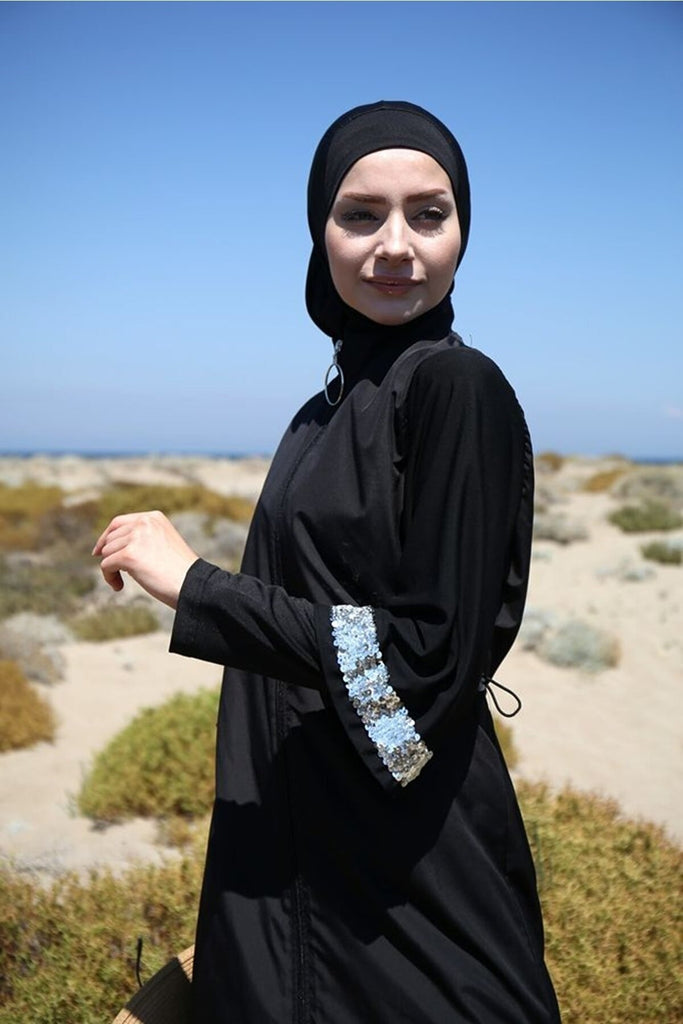 Black Fully Closed Hijab Swimsuit M2032